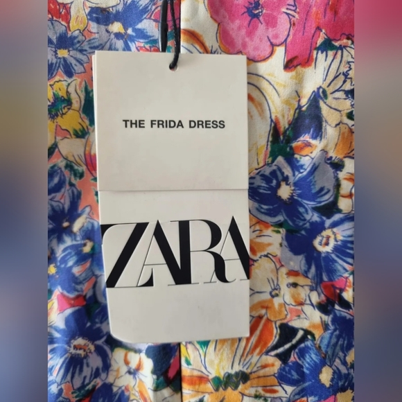 Zara "The Frida" Dress Blogger Fave Floral Puff Sleeve Size XS New - Picture 4 of 9